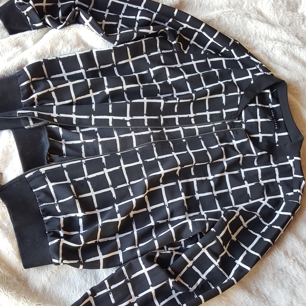 Black and White Bomber Jacket